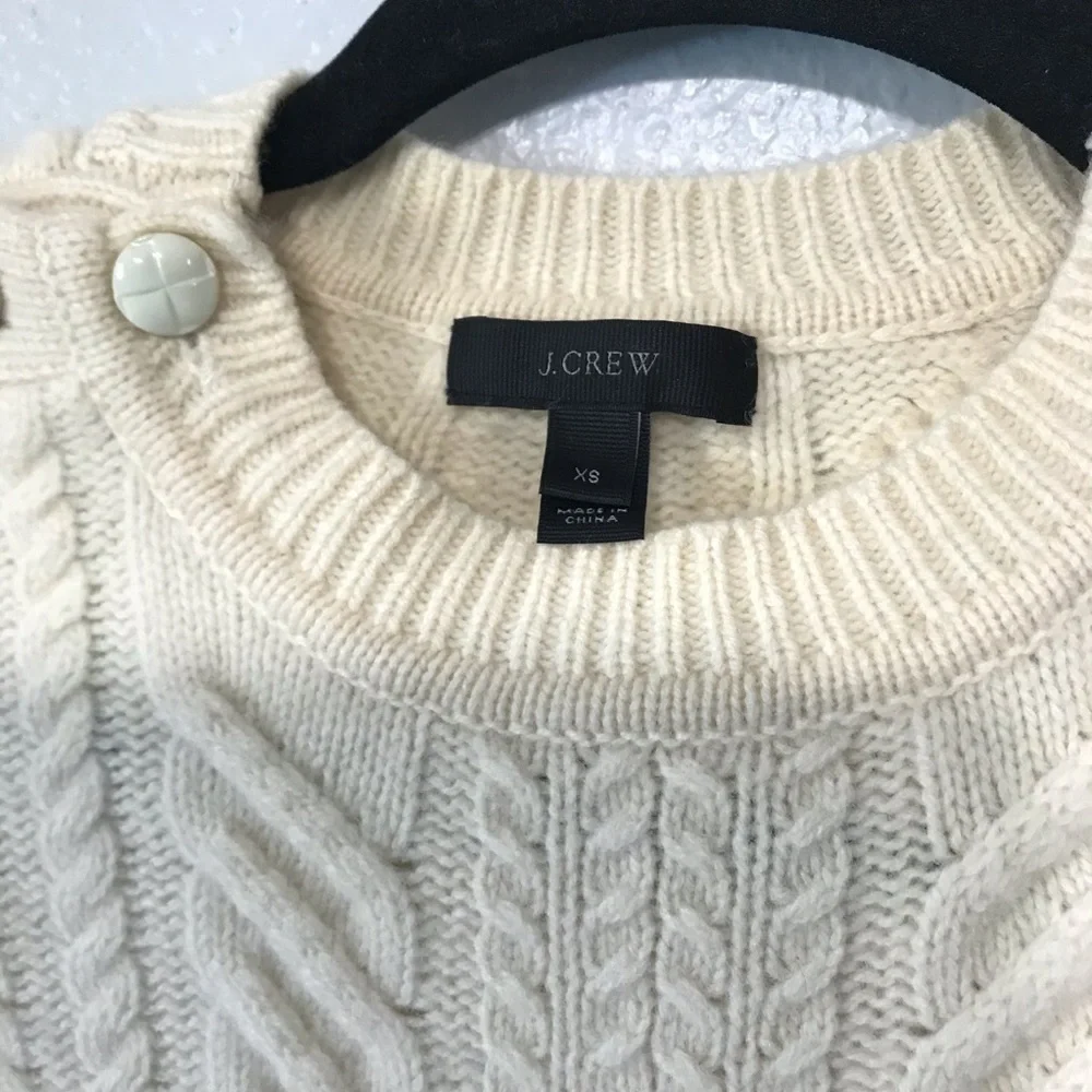 J Crew Perfect Wool Cable Knit Sweater XS